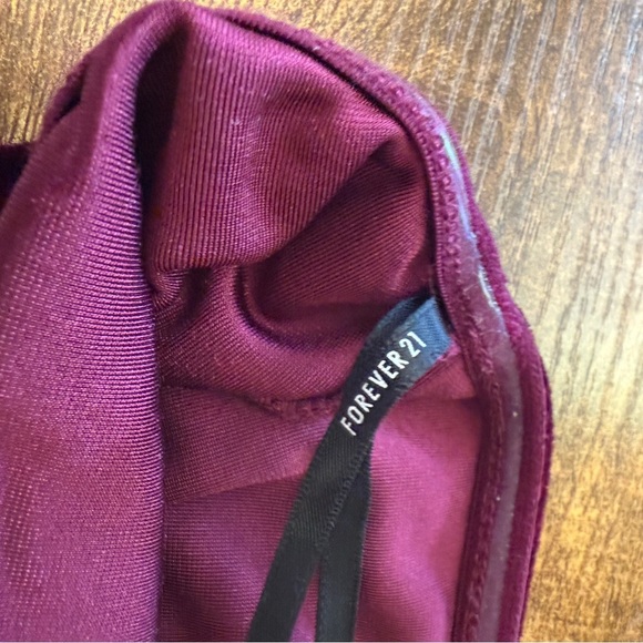 Forever 21 Velvet Gothic Tube Top Burgundy Jr Size Medium No Slip Vamp Goth Glam - Picture 6 of 10